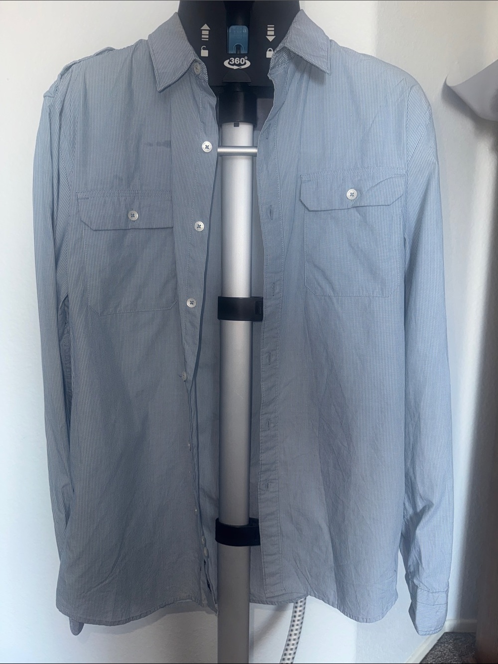 DKNY Light Blue Striped Dress Shirt